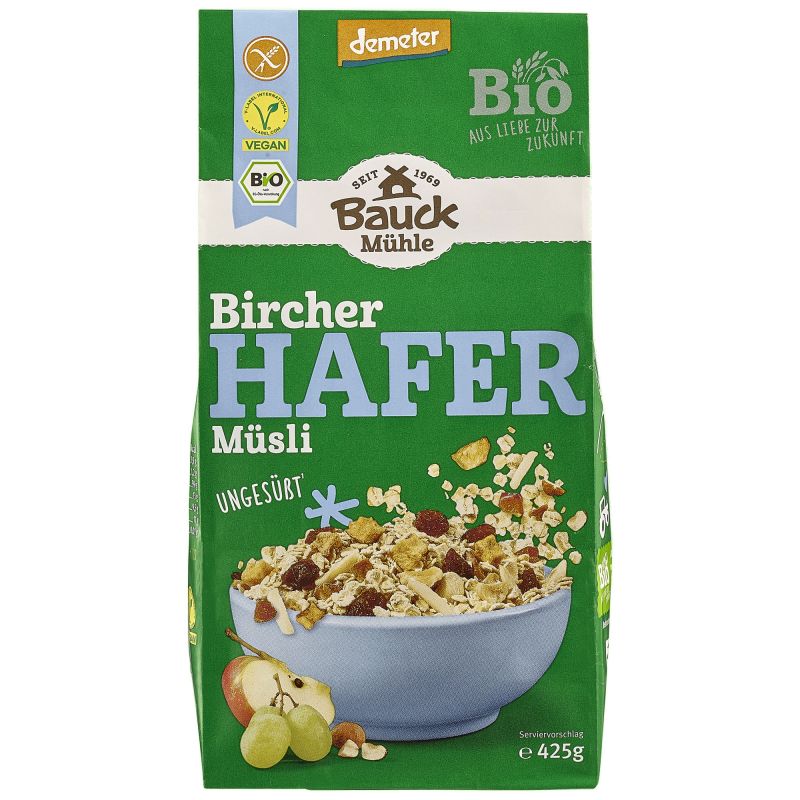 Bauck Hof Hafermüsli Bircher glutenfrei ungesüßt