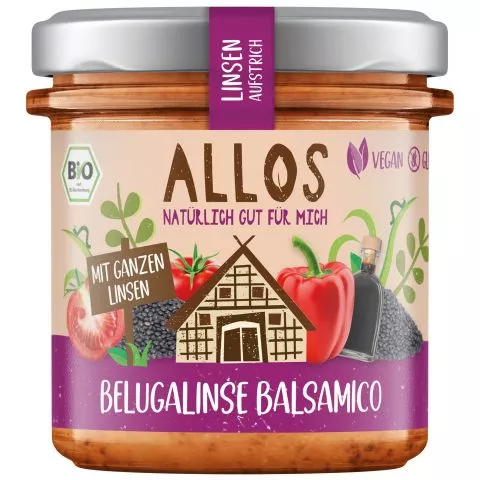 Linsenaufstrich Belugalinse Balsamico - Pflanzlicher Brotaufstrich (Allos)