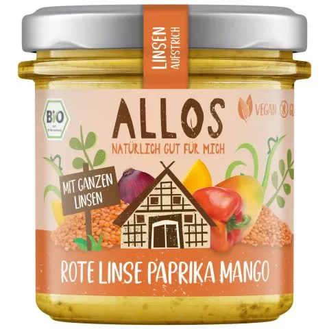 Linsen-Aufstrich Rote Linse Paprika Mango (Allos)