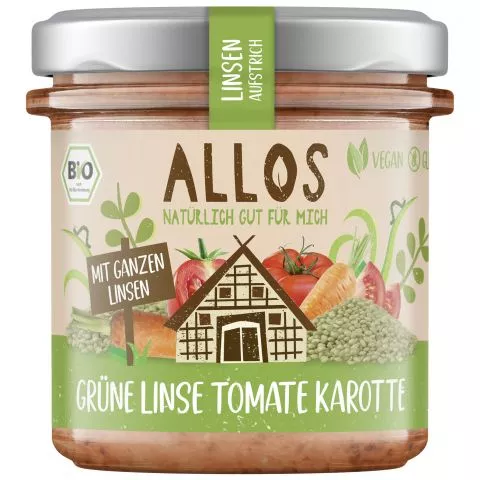 Linsen-Aufstrich Grne Linse Tomate Karotte (Allos)