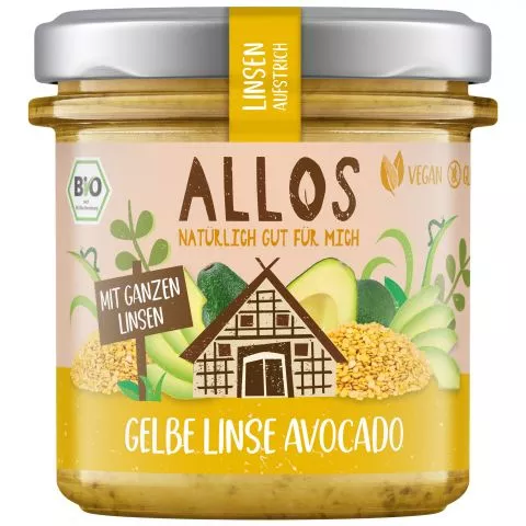 Linsen-Aufstrich Gelbe Linse Avocado (Allos)