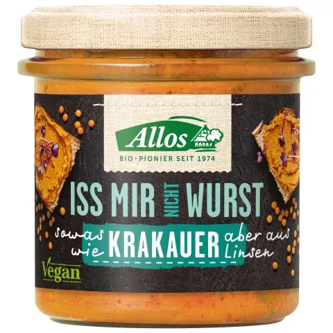 Iss mir nicht Wurst Krakauer - Pflanzlicher Brotaufstrich (Allos)