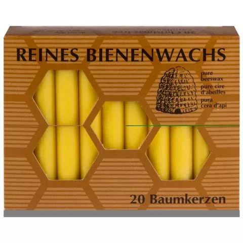 Christbaumkerzen aus Bienenwachs (Kerzenfarm Hahn)