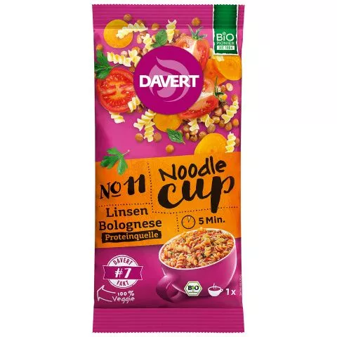 Noodle-Cup Linsen Bolognese (Davert)