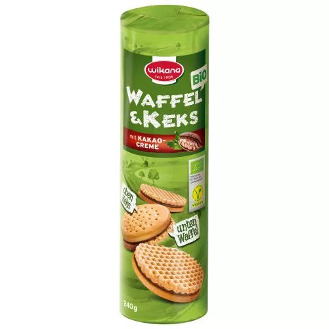 Doppelkeks Waffel & Keks mit Kakaocreme, vegan (Wikana)