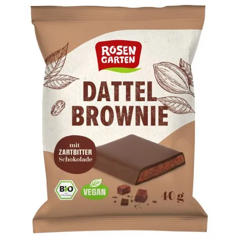 Zartbitter Dattel Brownie (Rosengarten)