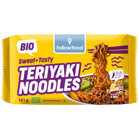 Sweet + Tasty Teriyaki Noodles vegan (followfood)