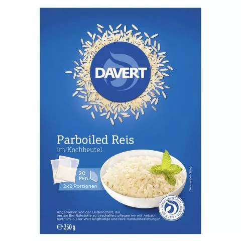 Parboiled Reis im Kochbeutel (Davert)