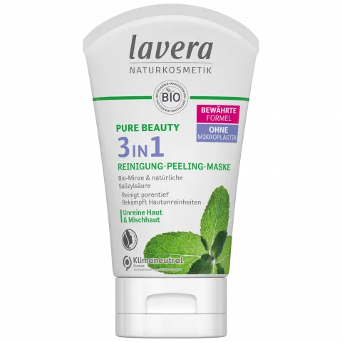 Pure Beauty 3in1 Reinigung, Peeling, Maske (Lavera)