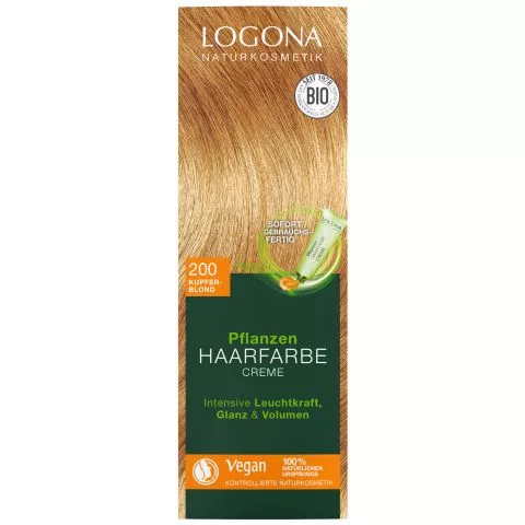 Pflanzenhaarfarbe Color Creme Kupferblond 200 (Logona)