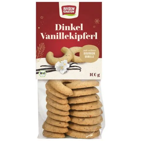 Dinkel-Vanille-Kipferl (Rosengarten)