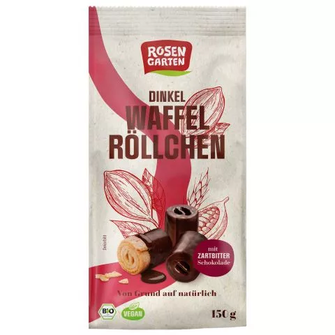 Dinkel-Waffelrllchen Zartbitter (Rosengarten)