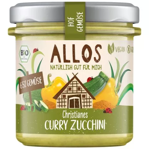 Hofgemse Christianes Curry-Zucchini - pflanzlicher Bio-Brotaufstrich (Allos)