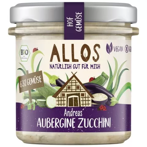 Hofgemse Andrea`s Aubergine Zucchini - pflanzlicher Bio-Brotaufstrich (Allos)