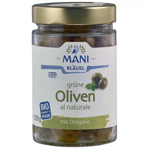 Grne Oliven al Naturale, in Rohkost (Mani - Bluel)
