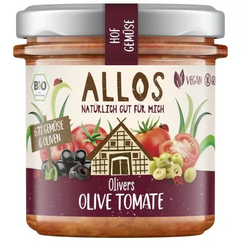Hofgemse Oliver`s Tomate Olive - pflanzlicher Bio-Brotaufstrich (Allos)