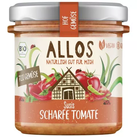 Hofgemse Susi`s Tomate scharf - pflanzlicher Bio-Brotaufstrich (Allos)