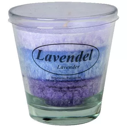 Stearinkerze Lavendel im Glas, therische le (Kerzenfarm)