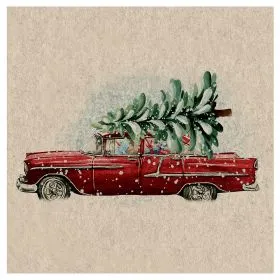 Lunchserviette 2-lagig Car xmas tree (Paper+Design)